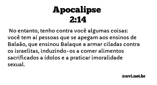 APOCALIPSE 2:14 NVI NOVA VERSÃO INTERNACIONAL