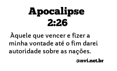 APOCALIPSE 2:26 NVI NOVA VERSÃO INTERNACIONAL