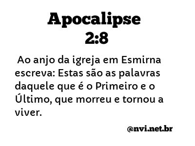 APOCALIPSE 2:8 NVI NOVA VERSÃO INTERNACIONAL