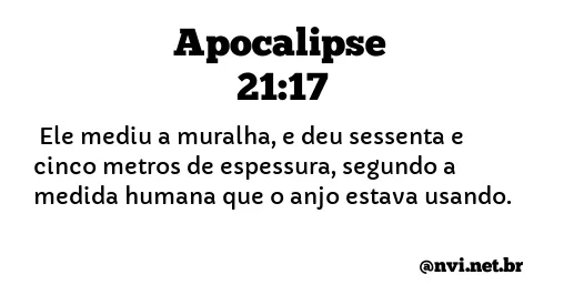 APOCALIPSE 21:17 NVI NOVA VERSÃO INTERNACIONAL