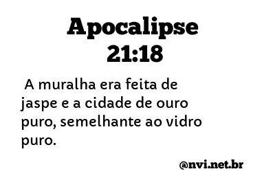 APOCALIPSE 21:18 NVI NOVA VERSÃO INTERNACIONAL