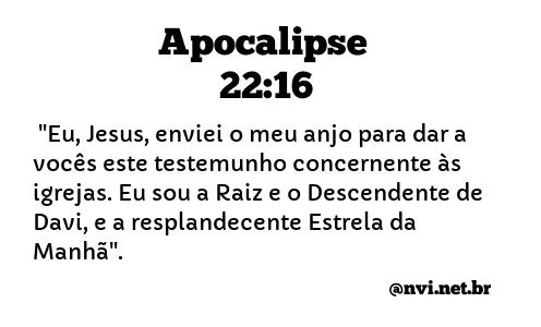 APOCALIPSE 22:16 NVI NOVA VERSÃO INTERNACIONAL
