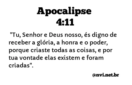 APOCALIPSE 4:11 NVI NOVA VERSÃO INTERNACIONAL