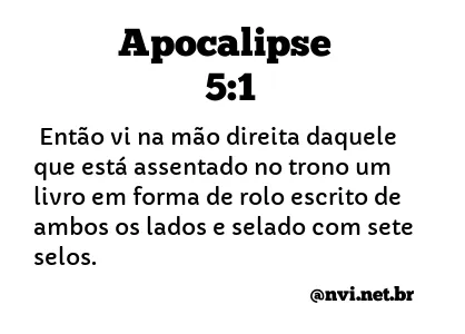 APOCALIPSE 5:1 NVI NOVA VERSÃO INTERNACIONAL