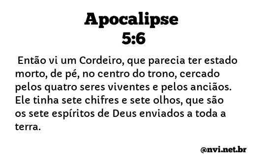 APOCALIPSE 5:6 NVI NOVA VERSÃO INTERNACIONAL