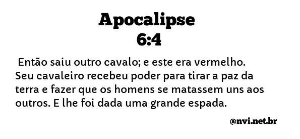 APOCALIPSE 6:4 NVI NOVA VERSÃO INTERNACIONAL