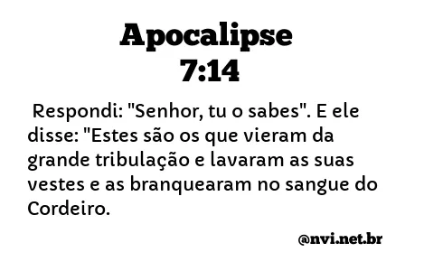 APOCALIPSE 7:14 NVI NOVA VERSÃO INTERNACIONAL