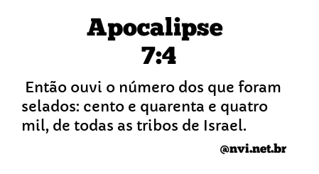 APOCALIPSE 7:4 NVI NOVA VERSÃO INTERNACIONAL