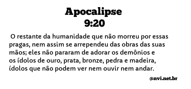 APOCALIPSE 9:20 NVI NOVA VERSÃO INTERNACIONAL