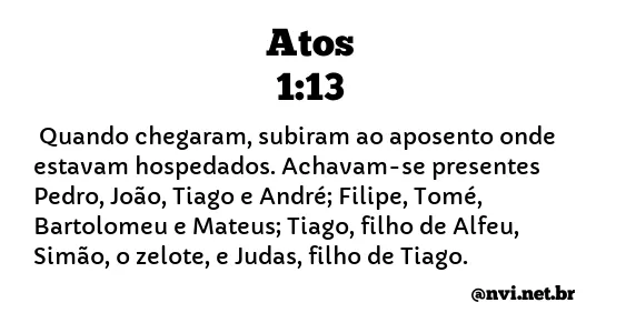 ATOS 1:13 NVI NOVA VERSÃO INTERNACIONAL