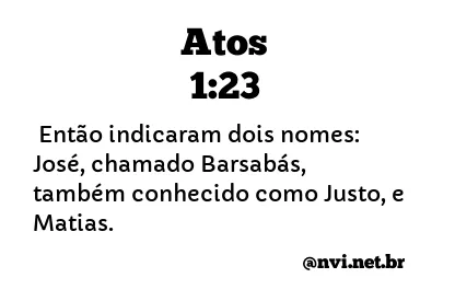 ATOS 1:23 NVI NOVA VERSÃO INTERNACIONAL