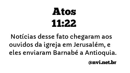 ATOS 11:22 NVI NOVA VERSÃO INTERNACIONAL