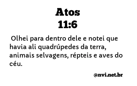 ATOS 11:6 NVI NOVA VERSÃO INTERNACIONAL