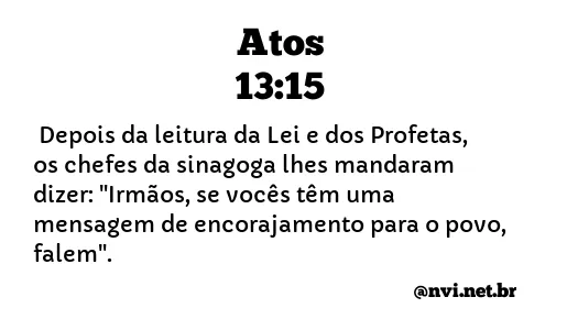 ATOS 13:15 NVI NOVA VERSÃO INTERNACIONAL