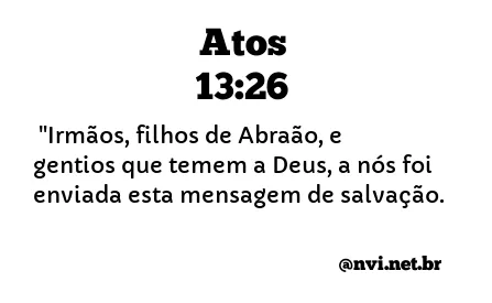 ATOS 13:26 NVI NOVA VERSÃO INTERNACIONAL