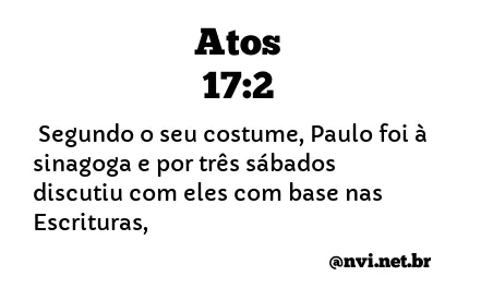 ATOS 17:2 NVI NOVA VERSÃO INTERNACIONAL