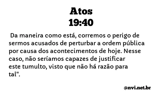 ATOS 19:40 NVI NOVA VERSÃO INTERNACIONAL