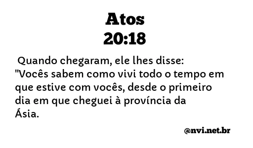 ATOS 20:18 NVI NOVA VERSÃO INTERNACIONAL