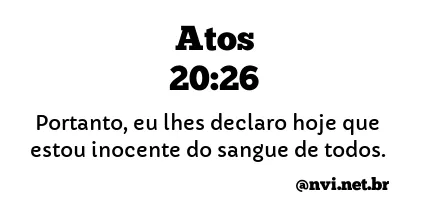 ATOS 20:26 NVI NOVA VERSÃO INTERNACIONAL