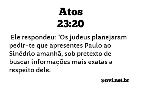 ATOS 23:20 NVI NOVA VERSÃO INTERNACIONAL