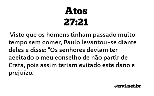 ATOS 27:21 NVI NOVA VERSÃO INTERNACIONAL