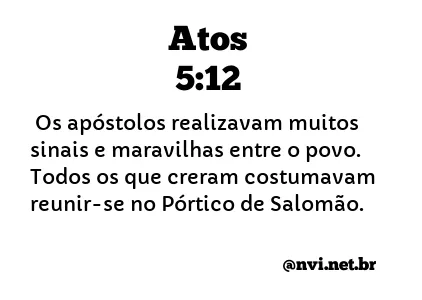 ATOS 5:12 NVI NOVA VERSÃO INTERNACIONAL