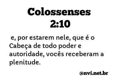 COLOSSENSES 2:10 NVI NOVA VERSÃO INTERNACIONAL