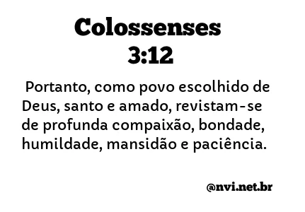 COLOSSENSES 3:12 NVI NOVA VERSÃO INTERNACIONAL