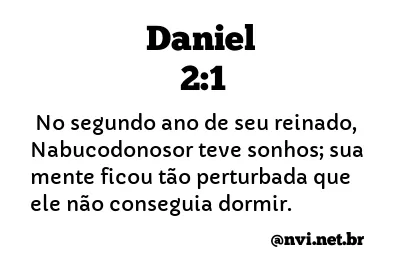 DANIEL 2:1 NVI NOVA VERSÃO INTERNACIONAL