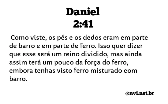 DANIEL 2:41 NVI NOVA VERSÃO INTERNACIONAL