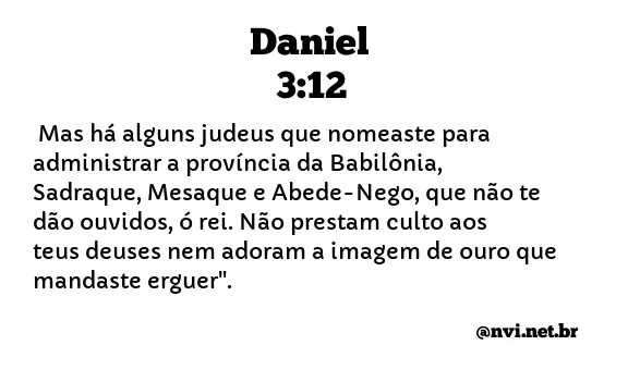 DANIEL 3:12 NVI NOVA VERSÃO INTERNACIONAL