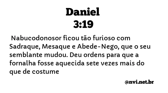 DANIEL 3:19 NVI NOVA VERSÃO INTERNACIONAL