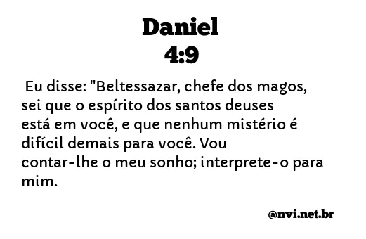 DANIEL 4:9 NVI NOVA VERSÃO INTERNACIONAL