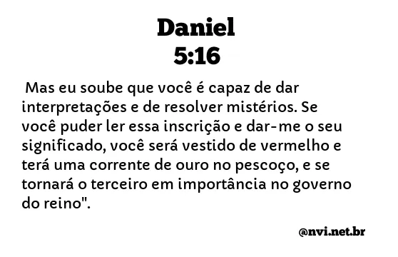 DANIEL 5:16 NVI NOVA VERSÃO INTERNACIONAL