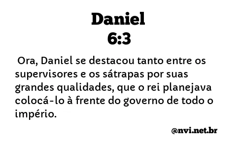 DANIEL 6:3 NVI NOVA VERSÃO INTERNACIONAL