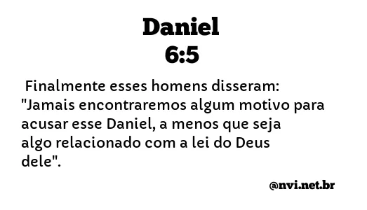DANIEL 6:5 NVI NOVA VERSÃO INTERNACIONAL