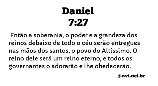 DANIEL 7:27 NVI NOVA VERSÃO INTERNACIONAL