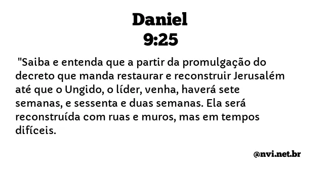 DANIEL 9:25 NVI NOVA VERSÃO INTERNACIONAL
