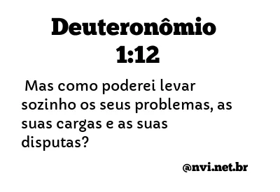 DEUTERONÔMIO 1:12 NVI NOVA VERSÃO INTERNACIONAL