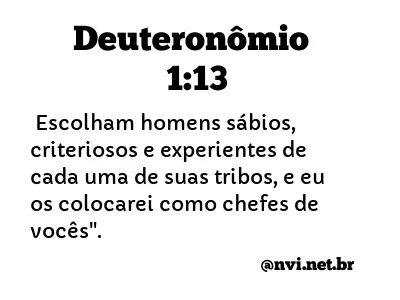 DEUTERONÔMIO 1:13 NVI NOVA VERSÃO INTERNACIONAL