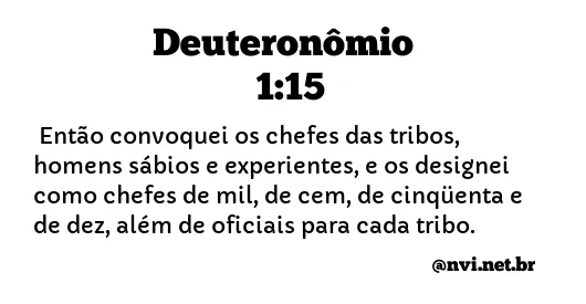 DEUTERONÔMIO 1:15 NVI NOVA VERSÃO INTERNACIONAL