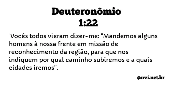 DEUTERONÔMIO 1:22 NVI NOVA VERSÃO INTERNACIONAL