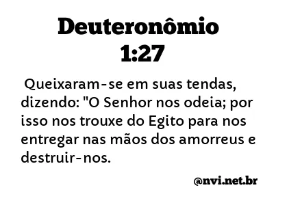 DEUTERONÔMIO 1:27 NVI NOVA VERSÃO INTERNACIONAL