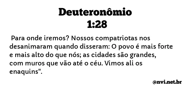 DEUTERONÔMIO 1:28 NVI NOVA VERSÃO INTERNACIONAL