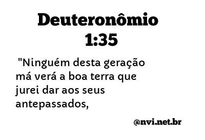 DEUTERONÔMIO 1:35 NVI NOVA VERSÃO INTERNACIONAL