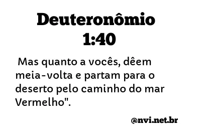 DEUTERONÔMIO 1:40 NVI NOVA VERSÃO INTERNACIONAL