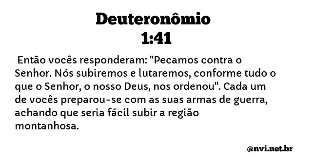 DEUTERONÔMIO 1:41 NVI NOVA VERSÃO INTERNACIONAL