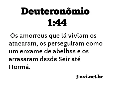 DEUTERONÔMIO 1:44 NVI NOVA VERSÃO INTERNACIONAL