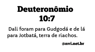 DEUTERONÔMIO 10:7 NVI NOVA VERSÃO INTERNACIONAL