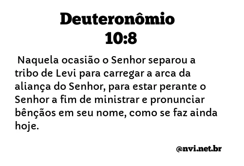 DEUTERONÔMIO 10:8 NVI NOVA VERSÃO INTERNACIONAL